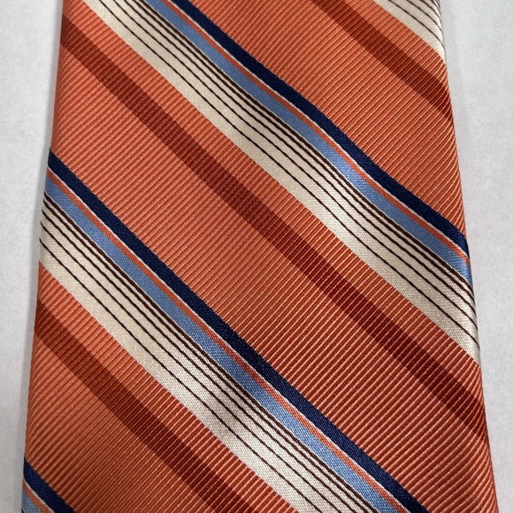 Jos. A. Bank Signature Collection Orange Striped Tie - Picture 1 of 6